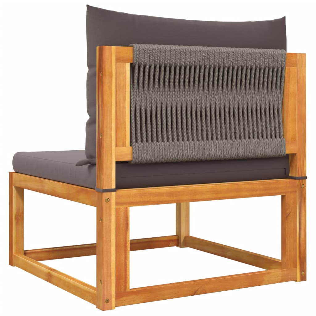 8-tlg. Gartensofa-Set mit Kissen Holz Akazie & Seil