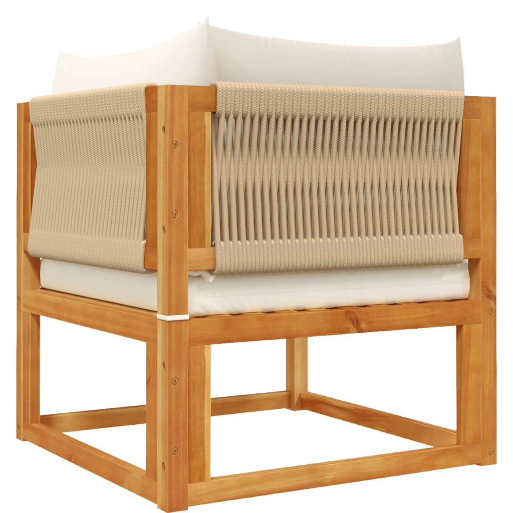 Gartensofas-Ecke mit Kissen 2 Stk. Holz Akazie & Seil