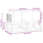 Gartensofas-Ecke mit Kissen 2 Stk. Holz Akazie & Rattan