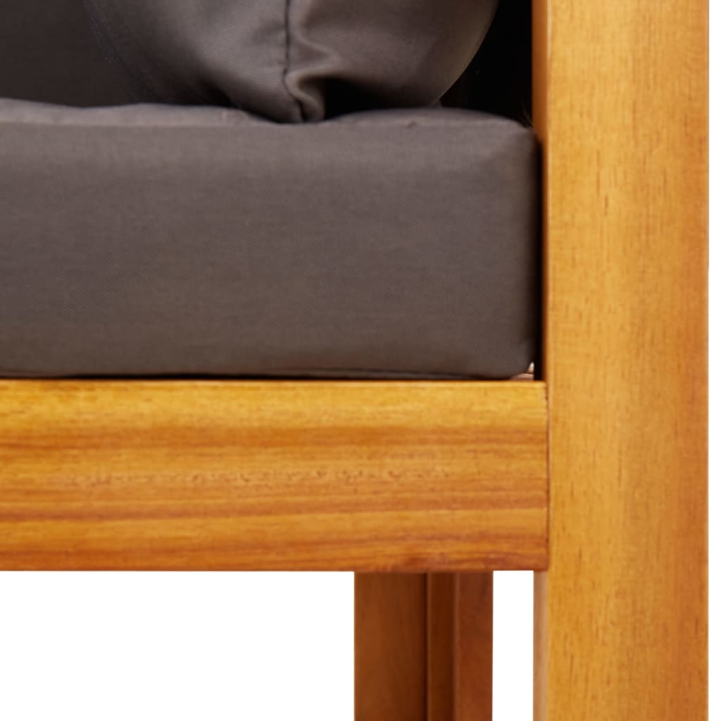 4-tlg. Gartensofa-Set mit Kissen Holz Akazie & Rattan