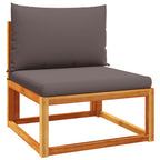 5-tlg. Gartensofa-Set mit Kissen Holz Akazie & Rattan