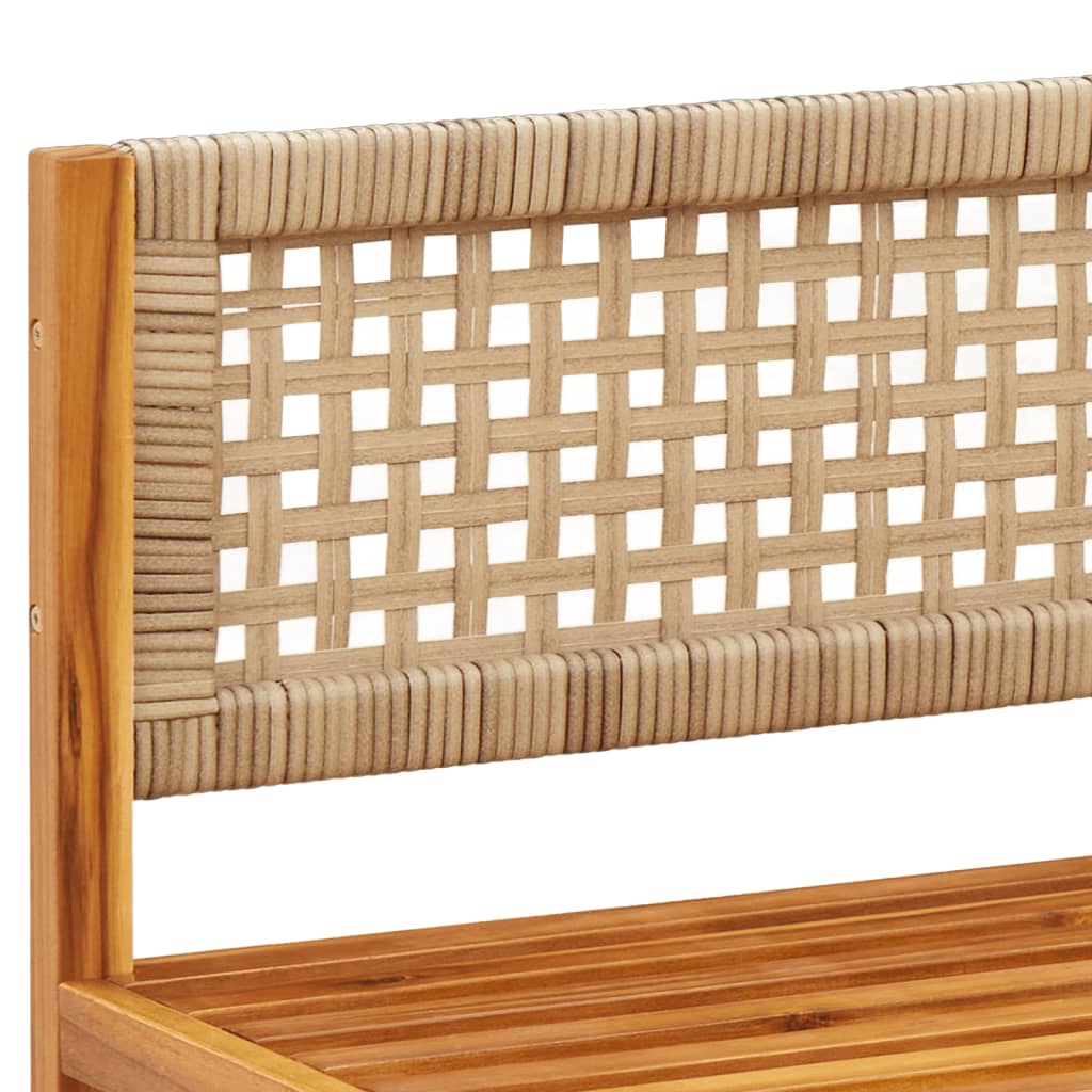 4-tlg. Gartensofa-Set mit Kissen Holz Akazie & Rattan