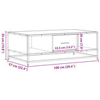 Couchtisch Schwarz 100x57x35 cm Holzwerkstoff und Metall