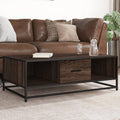 Couchtisch Braun Eichen-Optik 100x57x35 cm Holzwerkstoff Metall