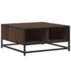 Couchtisch Braun Eiche 60,5x60,5x30 cm Holzwerkstoff und Metall
