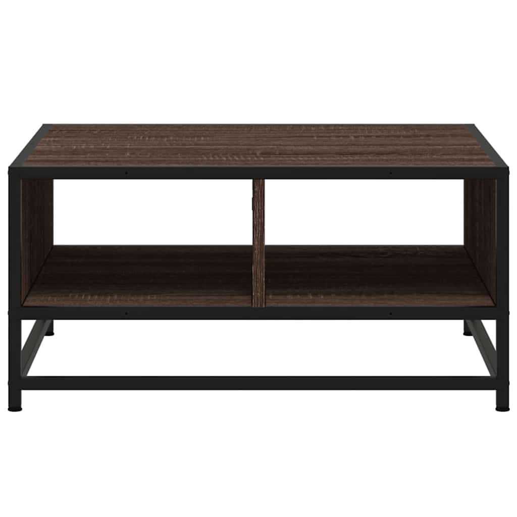 Couchtisch Braun Eiche 60,5x60,5x30 cm Holzwerkstoff und Metall