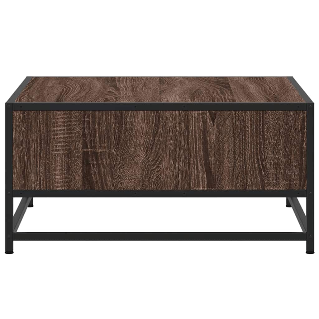 Couchtisch Braun Eiche 60,5x60,5x30 cm Holzwerkstoff und Metall