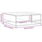 Couchtisch Braun Eiche 60,5x60,5x30 cm Holzwerkstoff und Metall