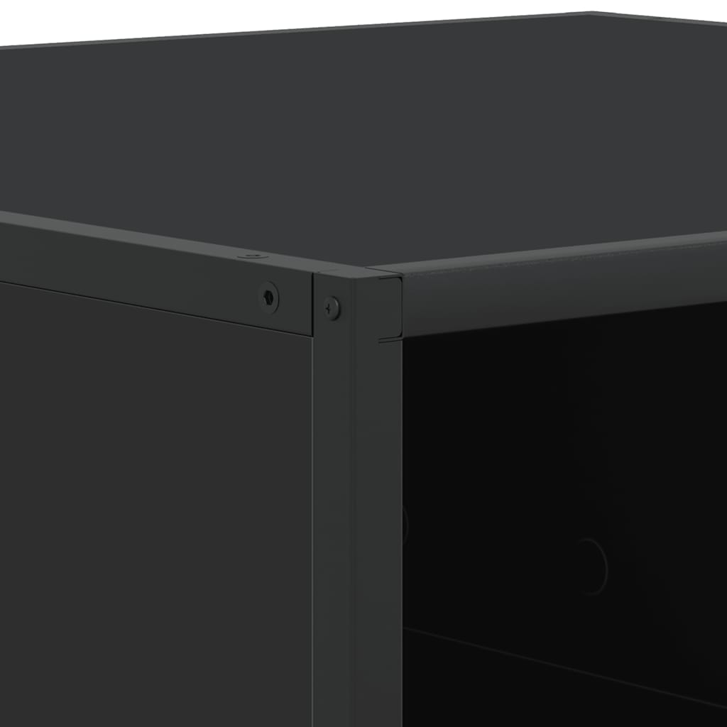 Couchtisch Schwarz 80x80x30 cm Holzwerkstoff und Metall