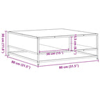 Couchtisch Grau Sonoma 80x80x30 cm Holzwerkstoff und Metall