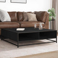 Couchtisch Schwarz 100x100x30 cm Holzwerkstoff und Metall