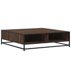 Couchtisch Braun Eichen-Optik 100x100x30cm Holzwerkstoff Metall