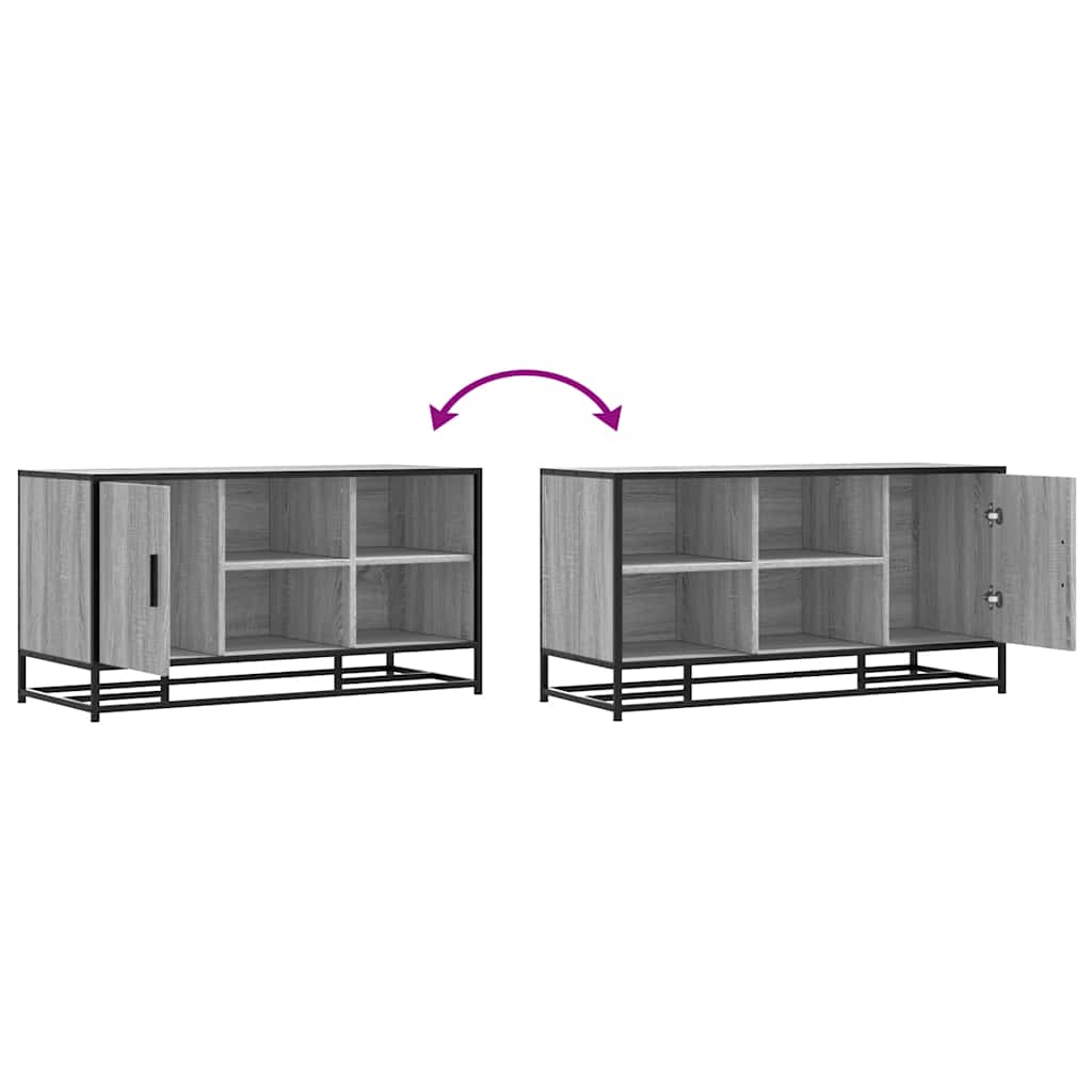 Schuhbank Grau Sonoma 100x40x53,5 cm Holzwerkstoff und Metall