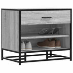 Schuhbank Grau Sonoma 60x40x53,5 cm Holzwerkstoff und Metall