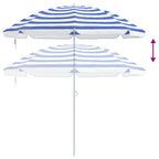Strandparasol Blau und Weiß 206 x 206 x 212 cm