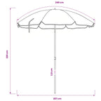 Strandparasol Tarnung 206 x 206 x 212 cm Polyester und Metall