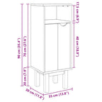 Badschrank OTTA 35x30x90 cm Massivholz Kiefer