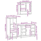 3-tlg. Badmöbel-Set Räuchereiche Holzwerkstoff