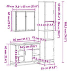 3-tlg. Badmöbel-Set Räuchereiche Holzwerkstoff