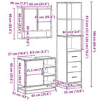 3-tlg. Badmöbel-Set Sonoma-Eiche Holzwerkstoff
