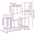 4-tlg. Badmöbel-Set Räuchereiche Holzwerkstoff