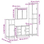 4-tlg. Badmöbel-Set Sonoma-Eiche Holzwerkstoff