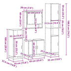 4-tlg. Badmöbel-Set Sonoma-Eiche Holzwerkstoff