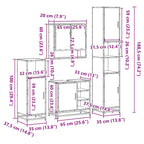 4-tlg. Badmöbel-Set Sonoma-Eiche Holzwerkstoff