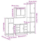 4-tlg. Badmöbel-Set Sonoma-Eiche Holzwerkstoff
