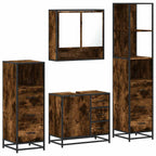 4-tlg. Badmöbel-Set Räuchereiche Holzwerkstoff
