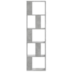 Bücherregal 5 Böden Betongrau 45x23,5x162,5 cm Holzwerkstoff