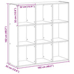 Bücherregal Artisan-Eiche 102x32x102 cm Holzwerkstoff