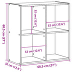 Bücherregal Altholz-Optik 68,5x32x68,5 cm Holzwerkstoff