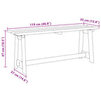 Bank Outdoor Natur 119 x 37 x 47 cm Massives Kiefernholz