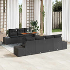 Garten Essgruppe mit Kissen 8 pcs Schwarz und Braun