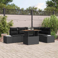 Garten Essgruppe mit Kissen 6 pcs Schwarz und Braun