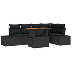 Garten Essgruppe mit Kissen 6 pcs Schwarz und Braun