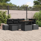 Garten Essgruppe mit Kissen 7 pcs Schwarz und Braun