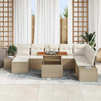 Garten Essgruppe mit Kissen 9 pcs Beige und Creme