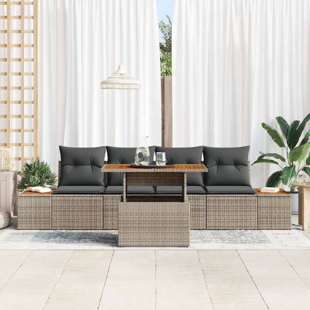 Garten Essgruppe mit Kissen 5 pcs Grau und Braun