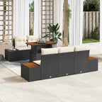 Garten Essgruppe mit Kissen 6 pcs Schwarz und Beige