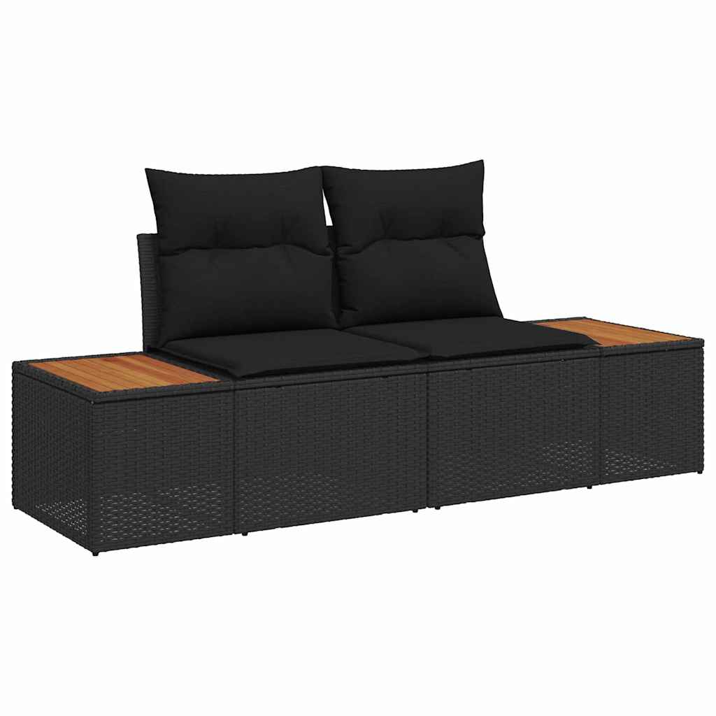 Garten Essgruppe mit Kissen 6 pcs Schwarz und Braun