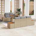 Garten Essgruppe mit Kissen 6 pcs Beige und Grau