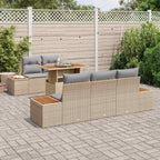 Garten Essgruppe mit Kissen 6 pcs Beige und Grau