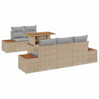 Garten Essgruppe mit Kissen 6 pcs Beige und Grau