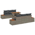 Garten Essgruppe mit Kissen 7 pcs Grau und Braun