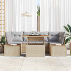 Garten Essgruppe mit Kissen 9 pcs Beige und Grau