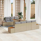 Garten-Sofa-Set mit Kissen 8 pcs Beige Poly Rattan