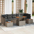 Garten Essgruppe mit Kissen 8 pcs Grau und Braun