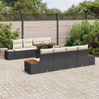 Garten Essgruppe mit Kissen 9 pcs Schwarz und Beige